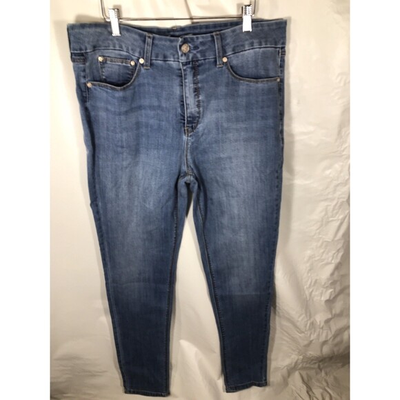 Seven 7 Jeans Womens Size 16 Blue High Rise Skinny Five Pocket Styling Stretch - Picture 1 of 8